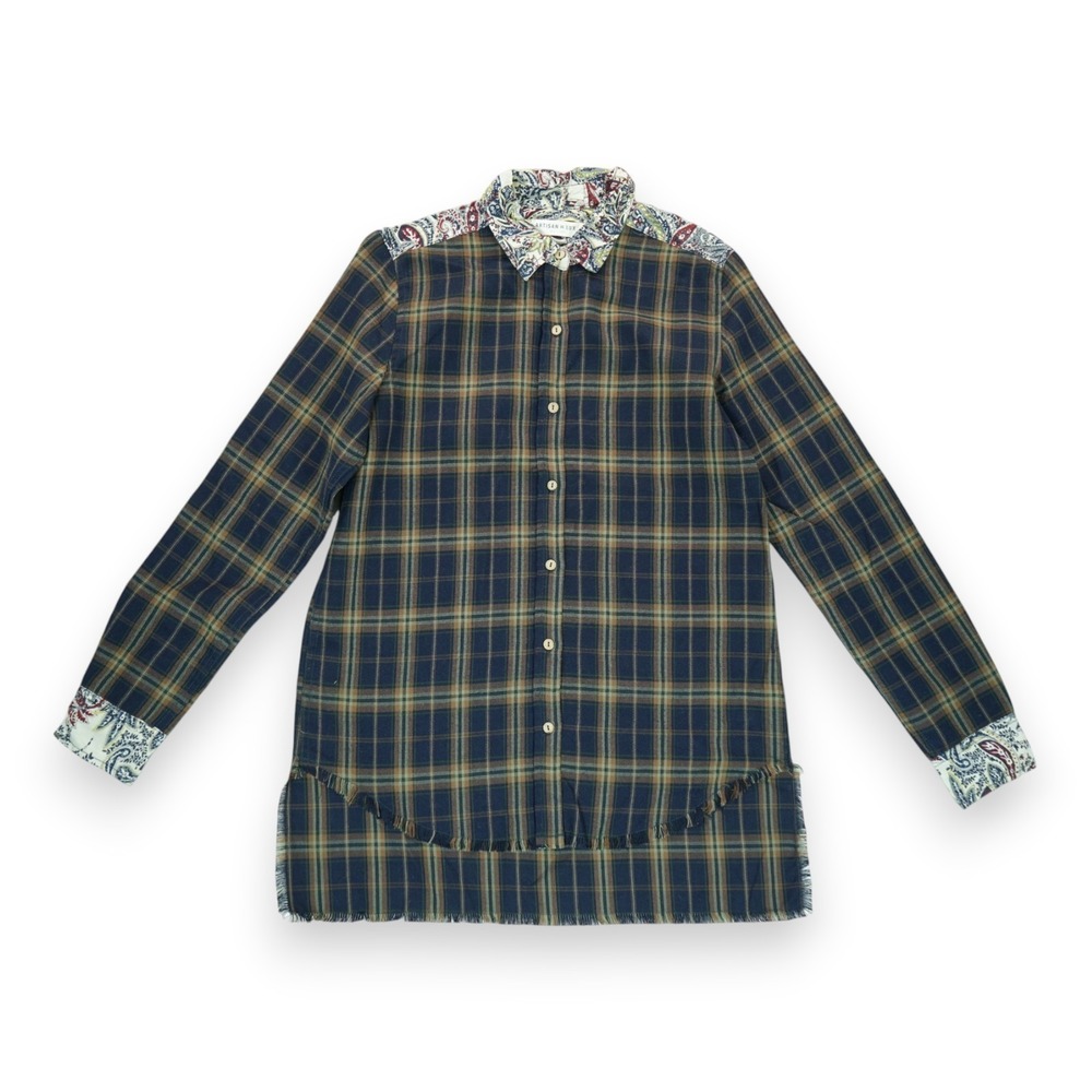 Artisan De Luxe Plaid Tunic Shirt ‎ Size Small Long Sleeve Women's Collared